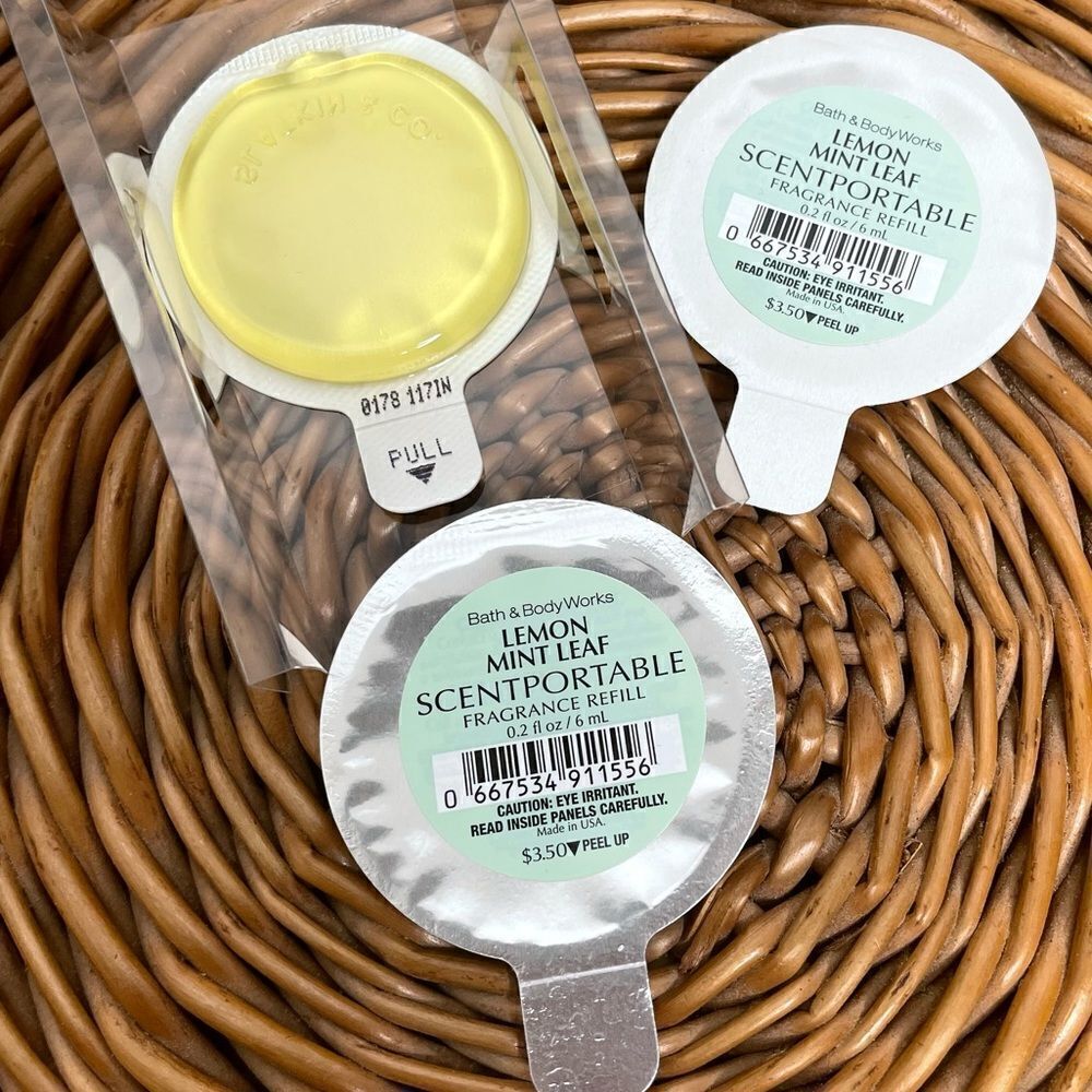 Bath and Body Works Scentportable 3 Lot Scent‎ Disc Fragrance Lemon Mint Leaf